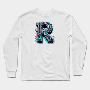 Letter R design graffity style Long Sleeve T-Shirt